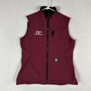 Carhartt Vest Jacket Womens Large Burgundy Kegley Performance Horse Full Zip